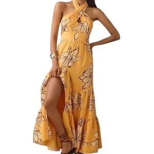 Anthropologie Hutch Floral Print Halter Maxi Dress